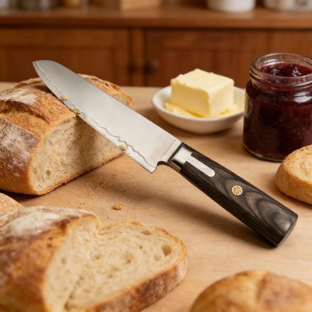 7 Inch Santoku Knife S301 Powder Steel Blade Wood Handle Chef Slicing Vegetables Cleaver Meat Handmade Forged Kitchen Knives