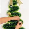 Corner Flat Christmas Tree with Rattan Colored Balls: Wall Sticker Decoration for Hotels, Shops, and Malls