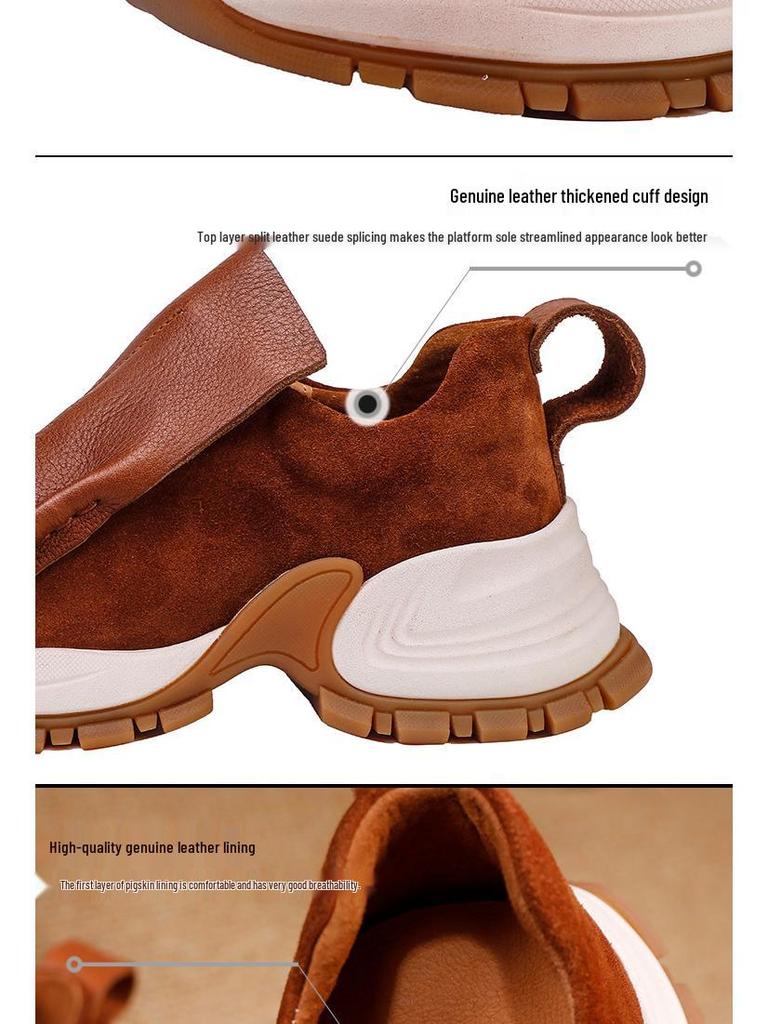 2025 Autumn Women's Luxury Slip-On Sneakers - Premium Cowhide Casual Shoes