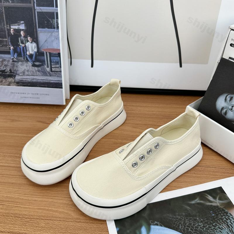 Fashion Autumn Women's Canvas Sneakers Thick Bottom Casual Sports Shoes Comfortable Non Slip Fashion Round Toe Platform Zapatos Mujer