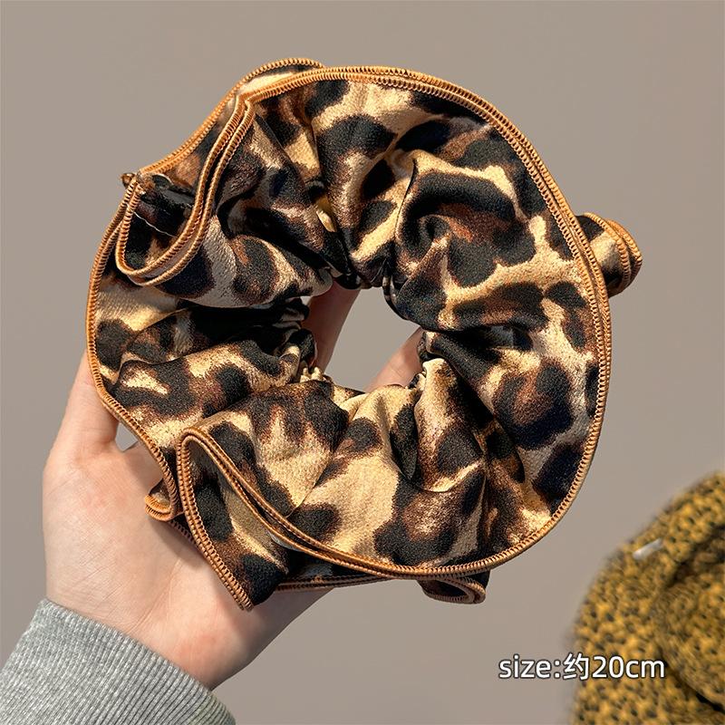 Double-layer Leopard Print Large Intestine Hair Tie for Women With Ponytail Hair Rope  New  Headband Fashion Headwear