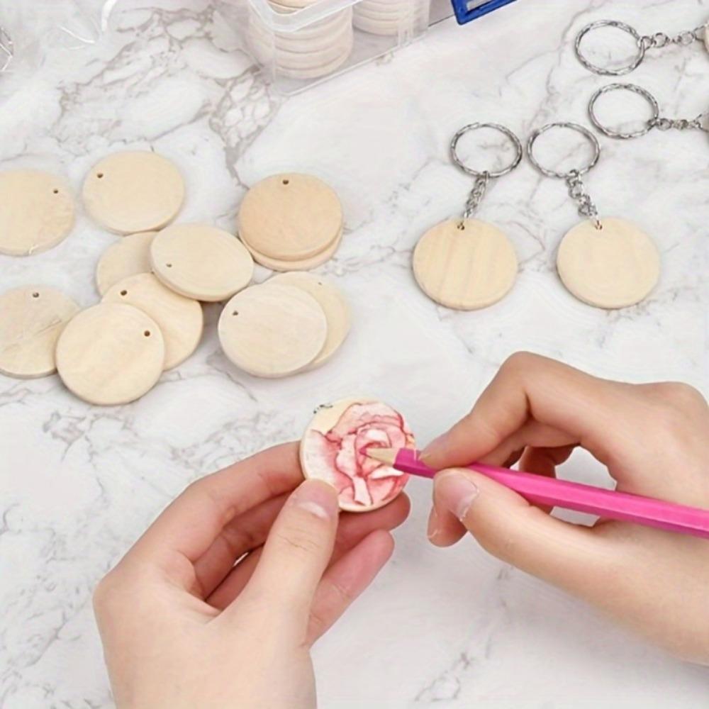 150Pcs/1box DIY Wooden Keychain Making Kit Key Rings - Create Unique and Personalized Keychains