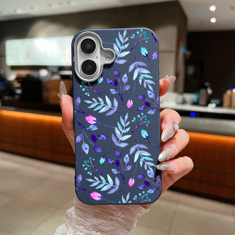 Texturovaný TPU kryt se vzorem květin pro iPhone 16 16e 15 Pro Max 14 13 12 11 Nárazuvzdorný Měkký Silikonový Kryt na Telefon