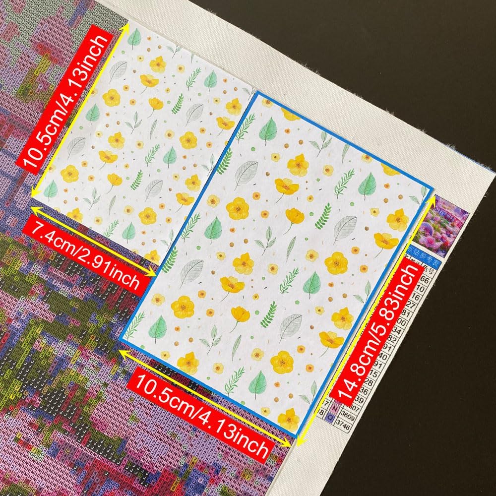 Flower Release Papers for Diamond Painting, Pack of 60 Floral Release Sheets Single Side Paper Cover Replacements for 5D Diamond Art Tool