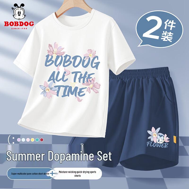 BOBDOG Girls  Summer Short Sleeve & Shorts Set 140
