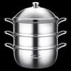 304 Stainless Steel 3-Layer Steamer Pot