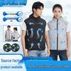Men's Summer Cooling Vest with Fan and Reflective Strips for Construction Sites