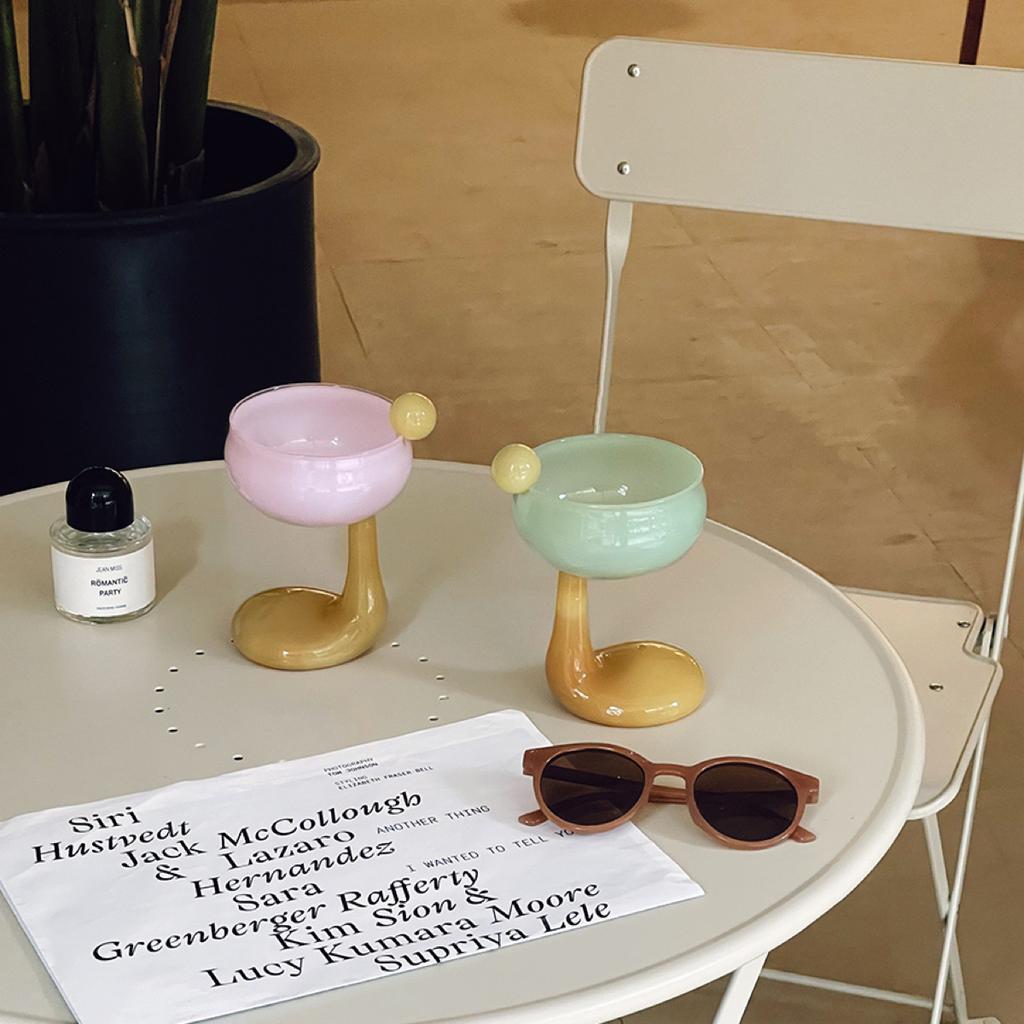 Jadefarbe Glas Borosilikatglas Niedliche Ente Palmenglas Dessertglas Weinglas Tasse Party Barzubehör Kaffeetasse Cocktailglas