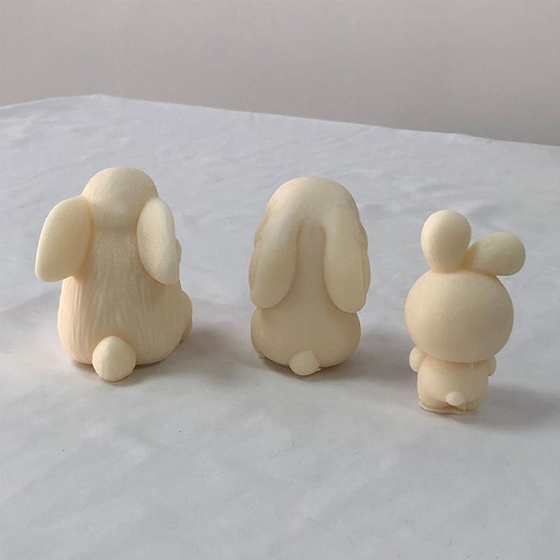 Easters-Rabbit Molds Rabbits Silicones Candle Molds Cute 3d-Rabbit Molds Resins Soap Molds Candle Scented-Making Supply