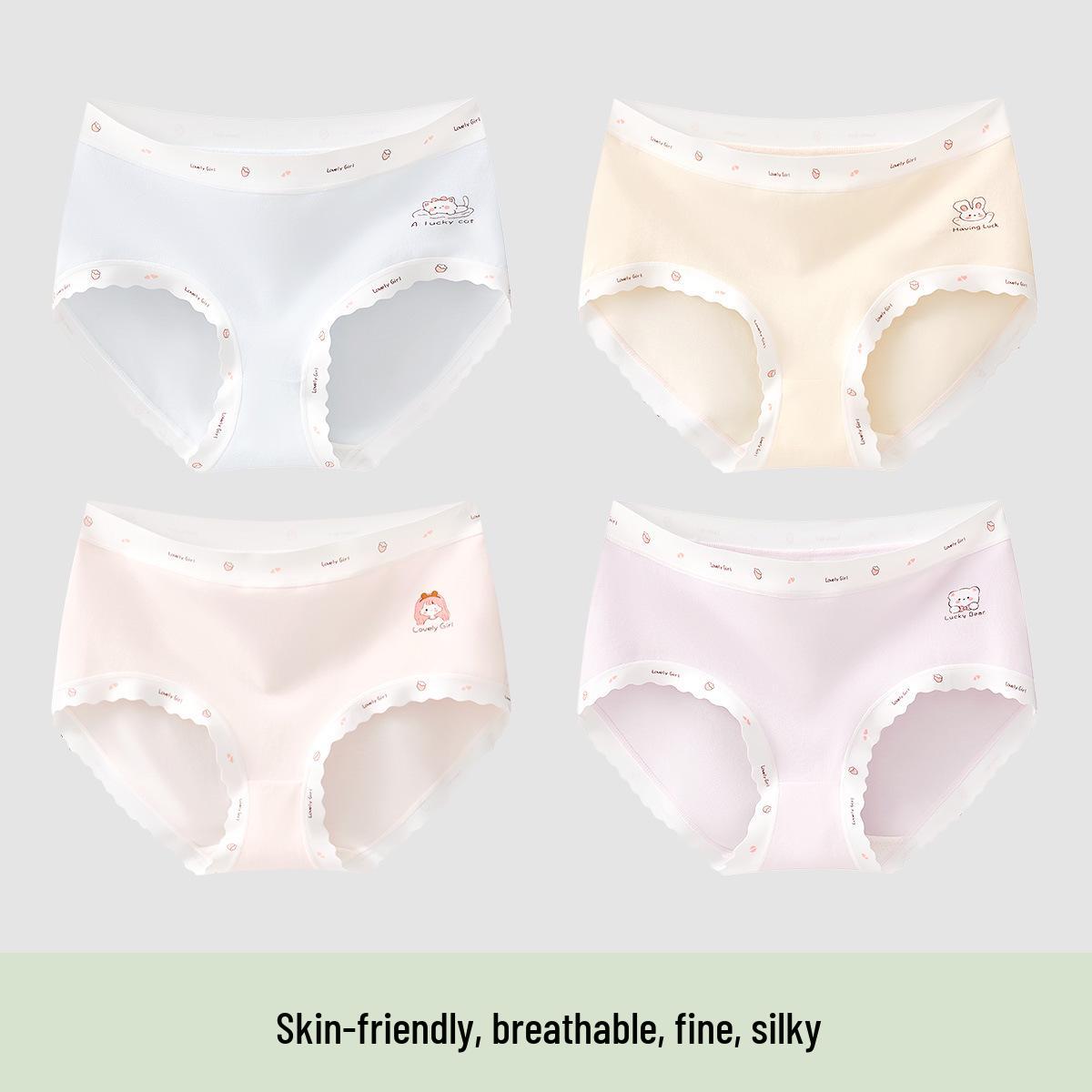 Girls Cotton Triangle Underwear, Class A, Ages 10-15, No Pinch, Summer Style S: 40-50 lbs