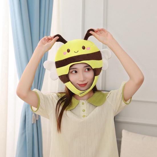 Cartoon Hat Yellow Warm Breathable Attractive Children Adult Year Party Fun Caps Headwear Head Accessories