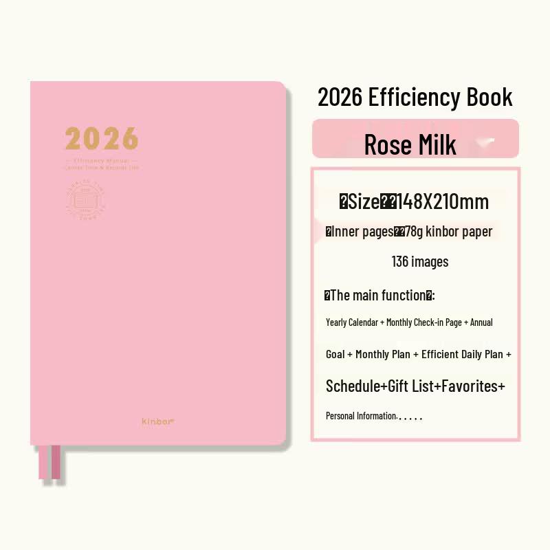Kinbor A5 PU Leather Planner Notebook