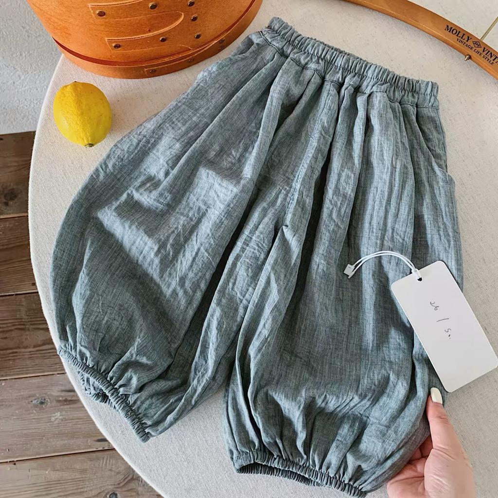 Kids Summer Lightweight Loose Anti Mosquito Solid Bloomer Pants for Boys and Girls