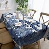 1pc Chinese Style Blue Landscape Painting Print Tablecloth, Durable Polyester Tablecloth, Blue and White Theme, for Home Kitchen Dining Table/Wear-Res