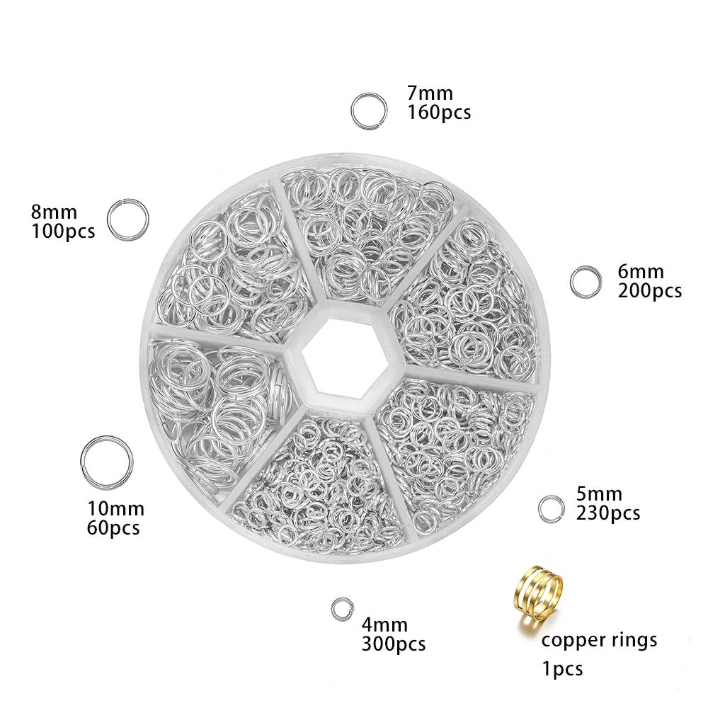 1050pcs Open Jump Rings  4/5/6/7/8/10mm Split Rings Connectors for DIY Necklace Bracelet Jewelry Accessories