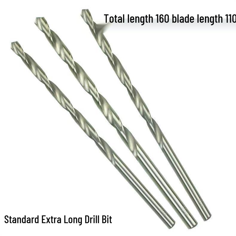 Set of 350mm Extended Twist Drill Bits: Sizes 6, 6.5, 7, 8, 9, 10, 11, 12, 13mm