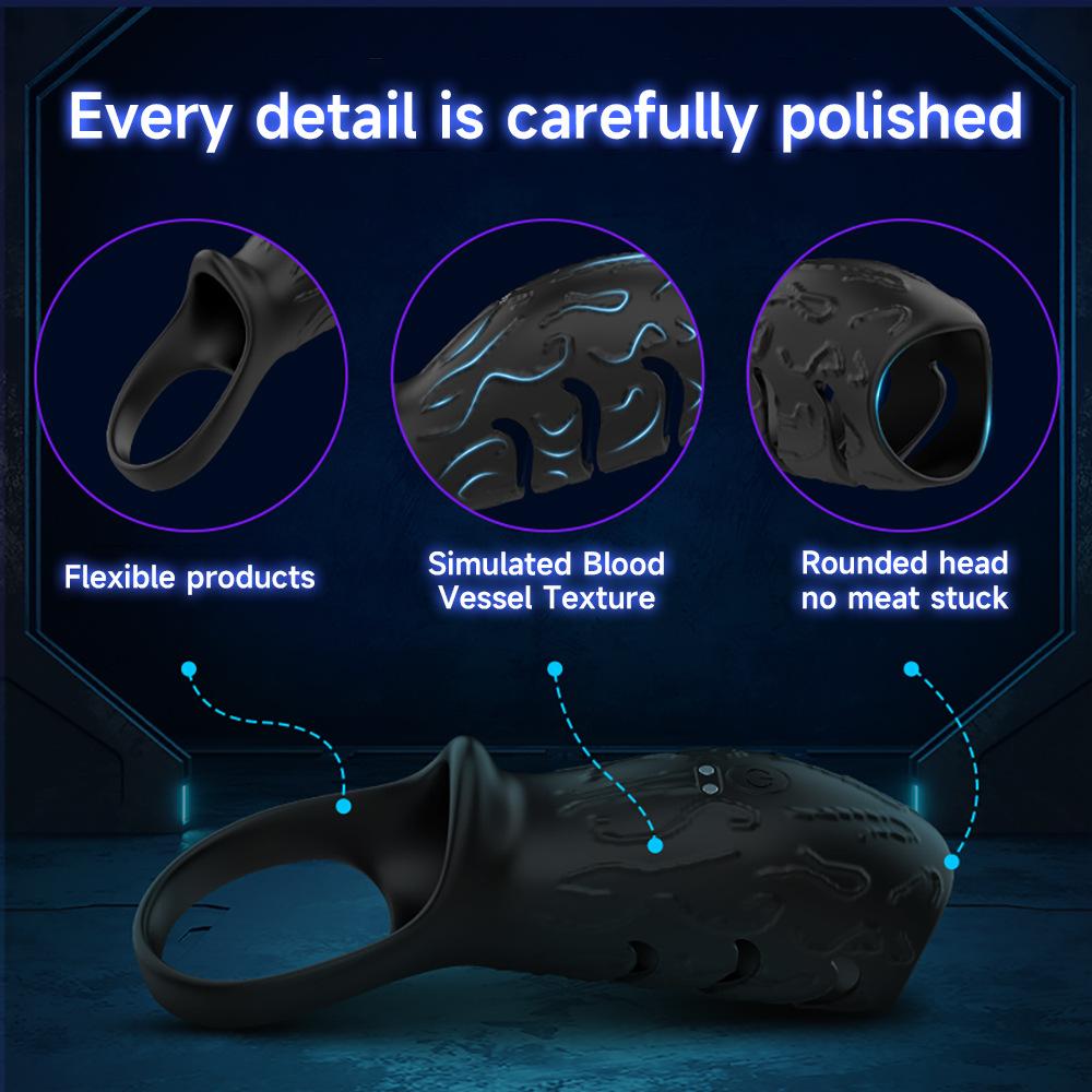 Penis Sleeve Vibrating Cock Ring with Clitoral G Spot Dual Stimulator APP Control Penis Ring Extender Adult Sex Toys for Men