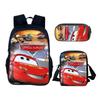 Set Zaino per Bambini con Personaggi di Film Cars in Materiale di Nylon con Spallacci Regolabili per Bambini