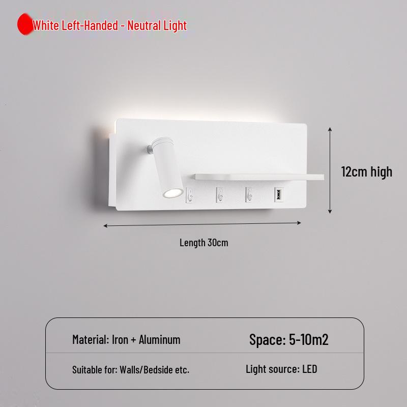 USB Wall Lamp: Modern LED Bedside Reading Light for Living Room, Guest Room, or Hotel