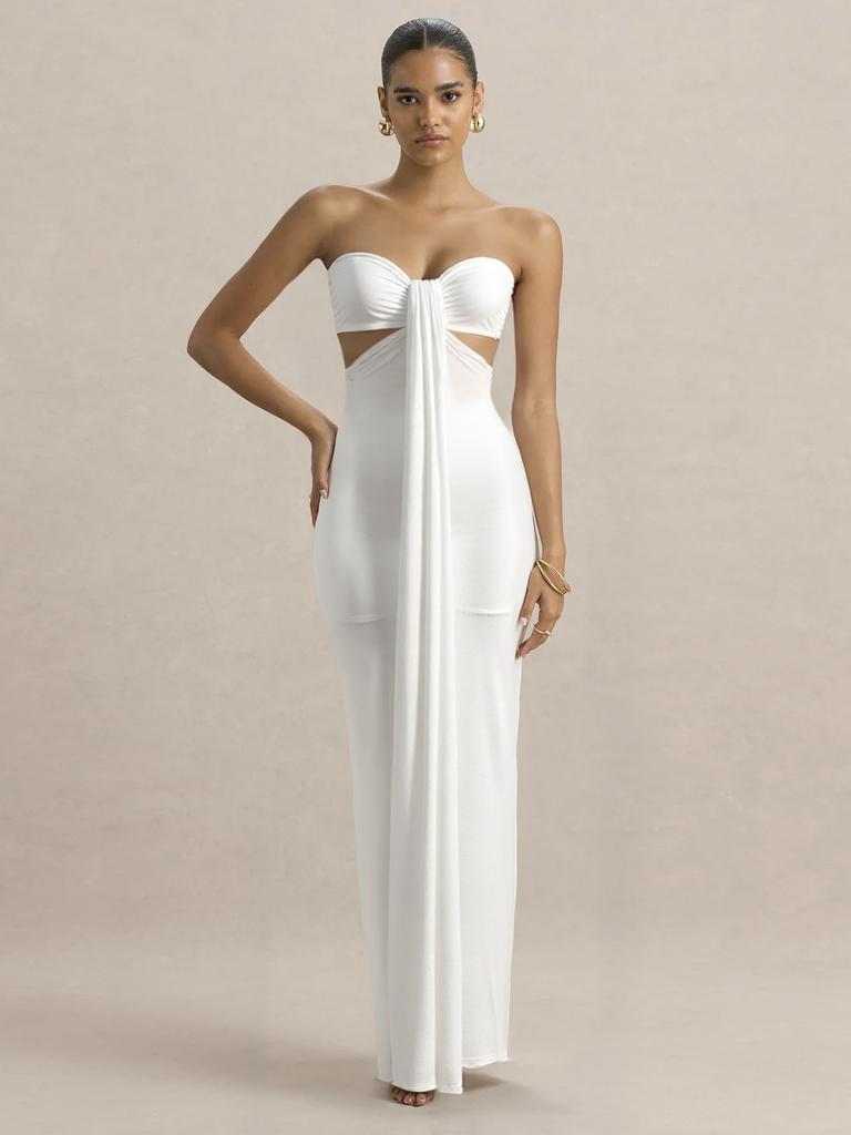 European and American style sexy one-word collar streamer dress popular hollow slim sleeveless night dress