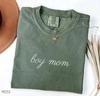 Boy Mom Embroidered Shirt Comfort Colors Mama Tee Mother's Day Gift