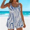 Women's Swimwear Tankini 2 Piece Swimsuit Ripple Fluid Pattern Vacation Bathing Suits