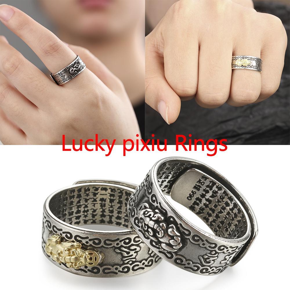 

Аксессуары унисекс амулет защиты богатства Pixiu регулируемые счастливые кольца ювелирные изделия фэн-шуй