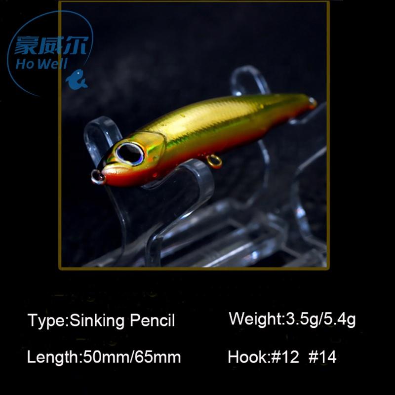 65mm 2.56in 5.4g Custom Pencil Lure Submerged Stickbaits Pencil Lure Mini Sinking Stick Bait Hard Fishing Lure