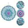 10 Inch Mandala Flower Wind Chime Hanging Outdoor Decor Rotating 360 Hook for Courtyard Balcony Garden Spring Summer Autumn Winter