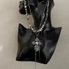 Y2K Spicy Girl Dark Star Leather Choker Necklace - Pure Desire Clavicle Chain