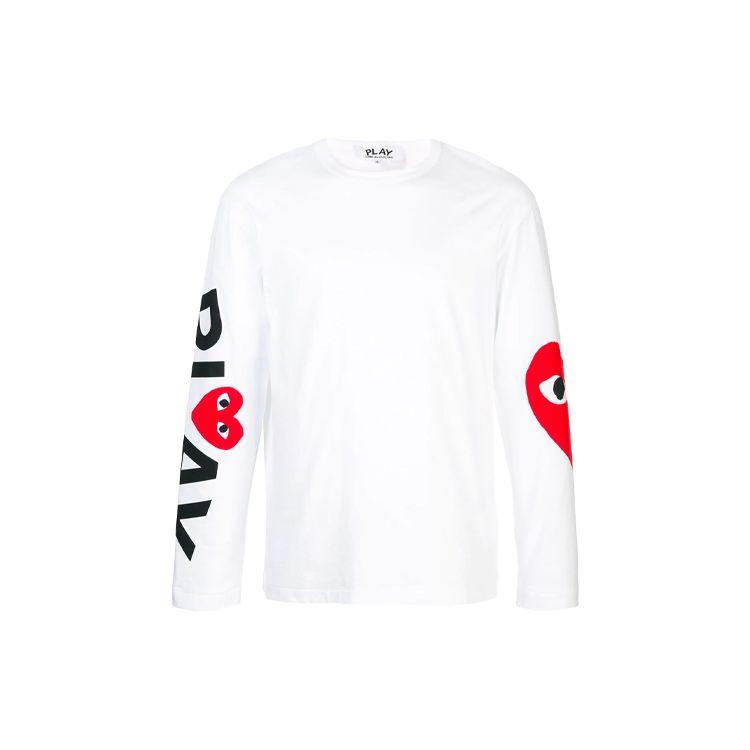 

Белая мужская футболка с длинным рукавом и логотипом Comme des Garçons PLAY P1T258-1 M