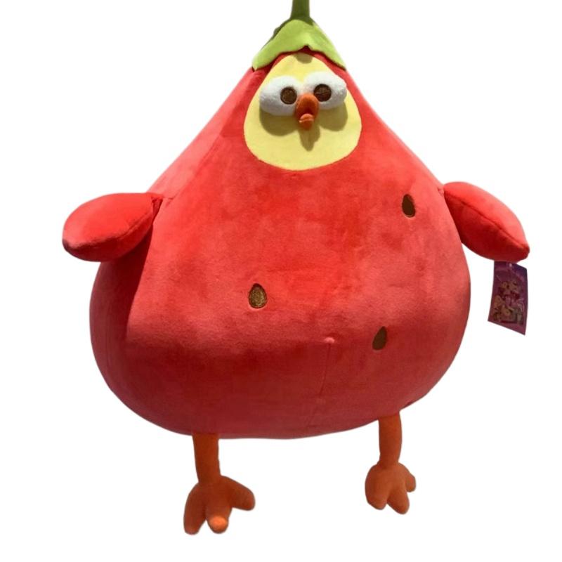 30CM Cartoon Anime Fruit Watermelon Little Yellow Chicken Plush Doll Children s Soothing Sleeping Chicken Pillow Holiday Gifts красный