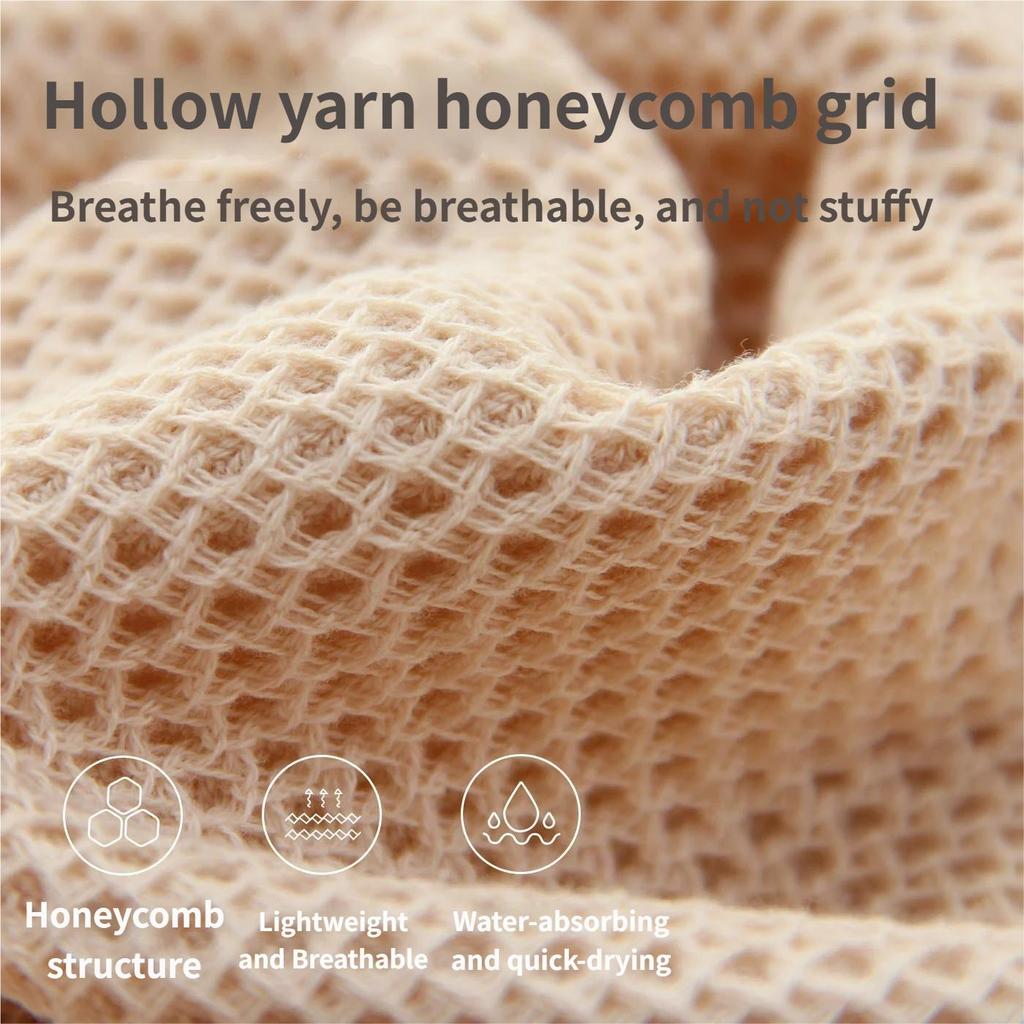 Set of 4 100% pure cotton waffle weave towels, size 74x34 cm, soft, absorbent, and quick-drying, suitable for the bathroom.
