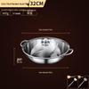 Yuzhuxun 32cm 201 Stainless Steel Divided Hot Pot with Lid