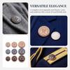 10Pcs Vintage Metal Buttons Set 15/20/25mm, Stylish Buttons for Coats Jeans Backpacks, Durable Sewing Buttons with Antique Crown