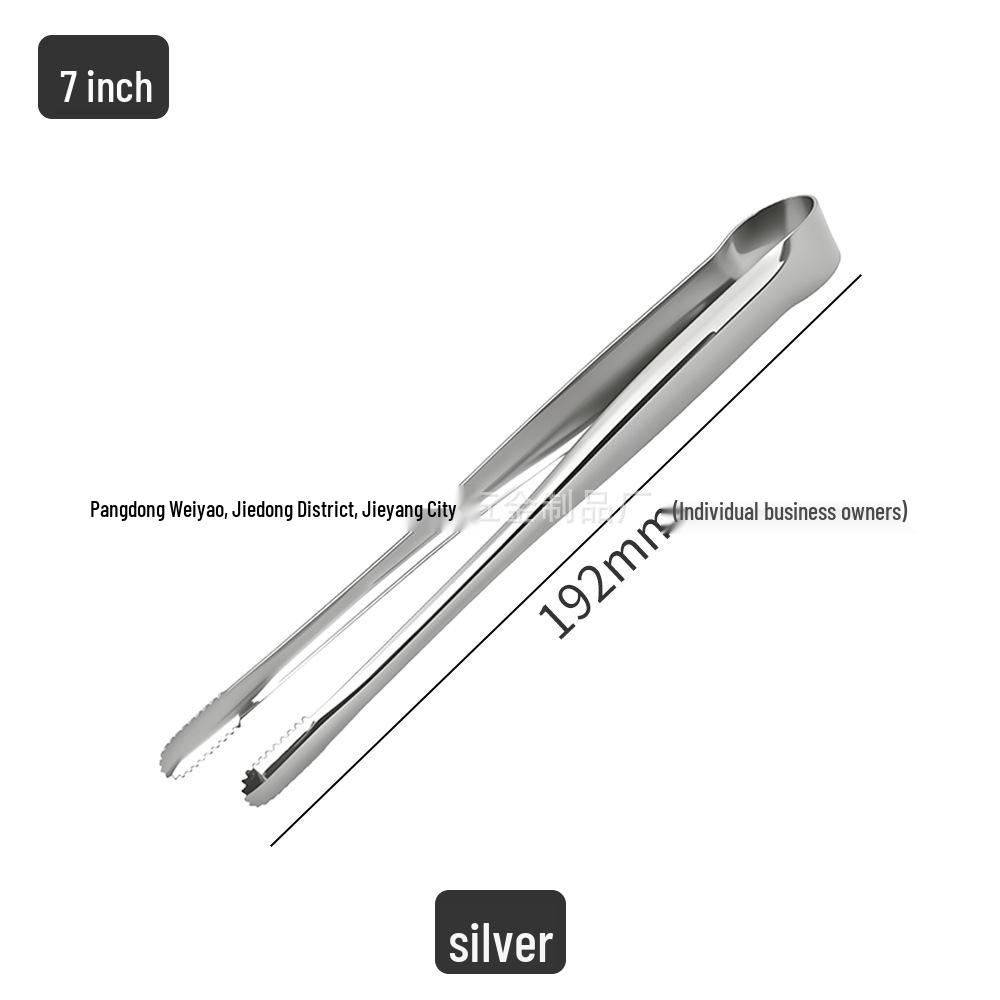 Thickened Non-slip 304 Stainless Steel Ice Tongs for Ice Cubes, Fruits, Towels, Food, BBQ, Charcoal
