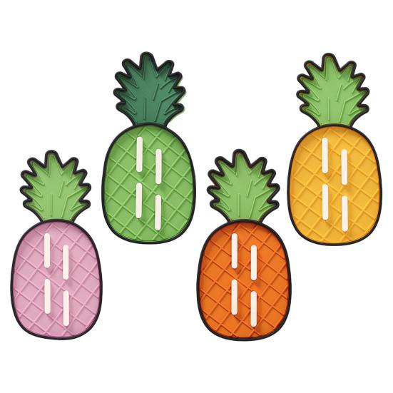 Ananas Silikon Topfdeckelhalter Rutschfest Hitzebeständig Spülmaschinenfest Küchenarbeitsplatte Obstform Topfdeckelaufbewahrung Trocknungsmatte
