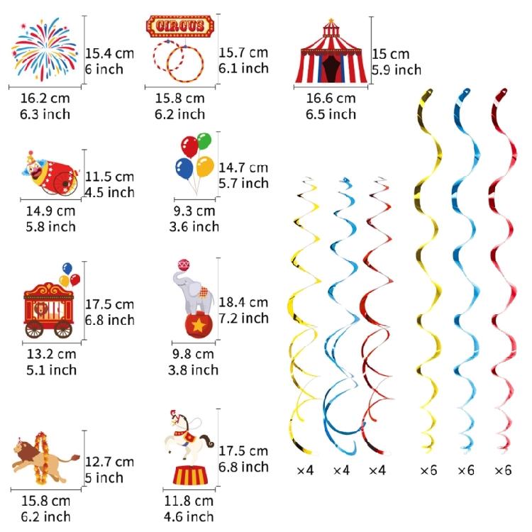 Circus Style Swirling Hanging Ornament 30 Pack Colorful Party Decorations Sustainable Paper Crafts Quick Setups Design