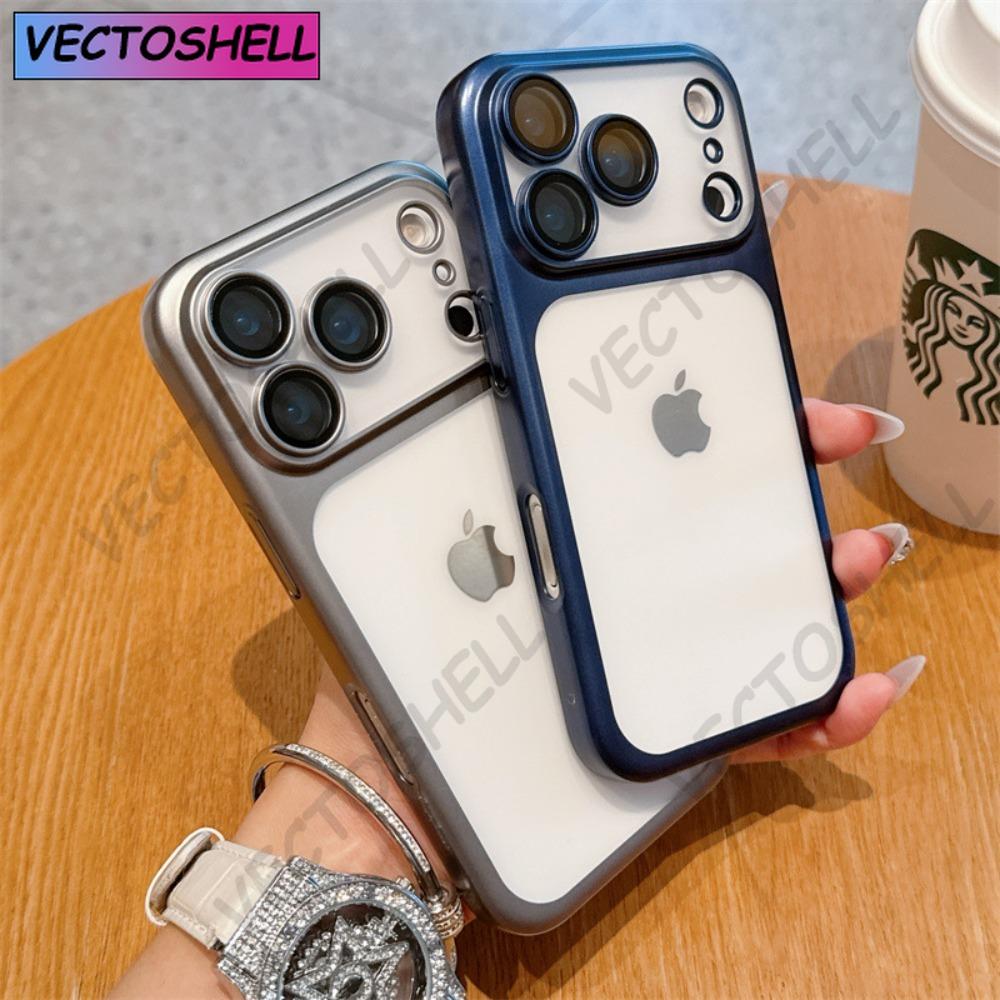 Official Cosmic Orange Plating Frosted Translucent Thin Case For iPhone16 15 14 13 12ProMax Air Series Bumper Cover for 17Case