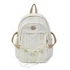 Korean Style Women's Casual Nylon Backpack - Cute, Large Capacity, Solid Color, Fresh Design, Small Laptop Compatible