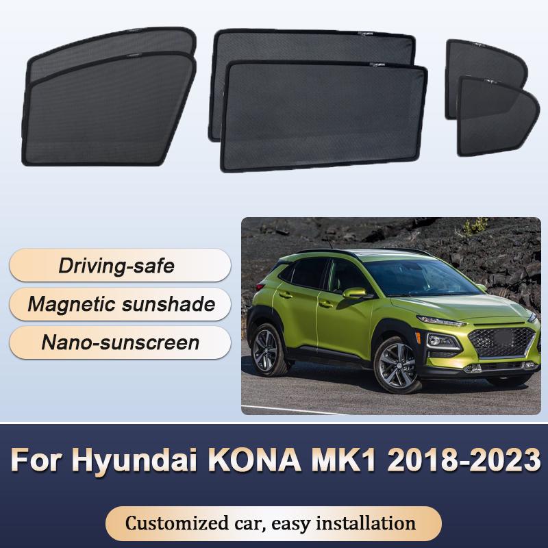 Sun Shades For Hyundai KONA Encino OS 2018-2023 MK1 Sunshades Magnetic Heat insulation Mesh Window Curtain Visor Car Accessories