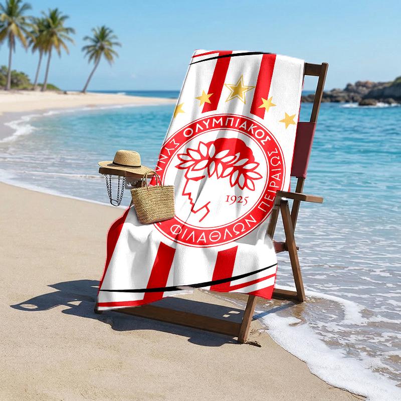 Olympiacos Fc Fashion Beach Towel: Ideal for Summer Adventures Soft, absorbent and quick drying suitable for swimming and bathing