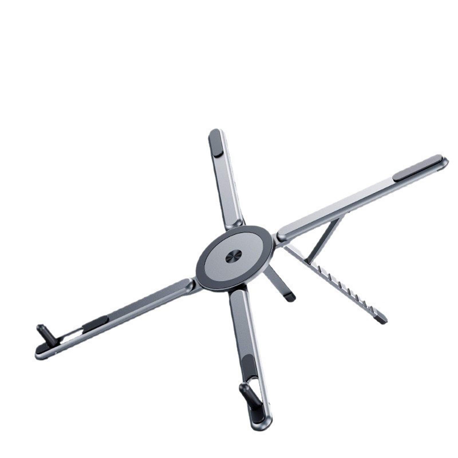 

Adjustable Aluminum Laptop Stand with Integrated Magnetic Phone Holder Portable Foldable Desktop Riser Compatible with Laptops and Tablets One Size белый
