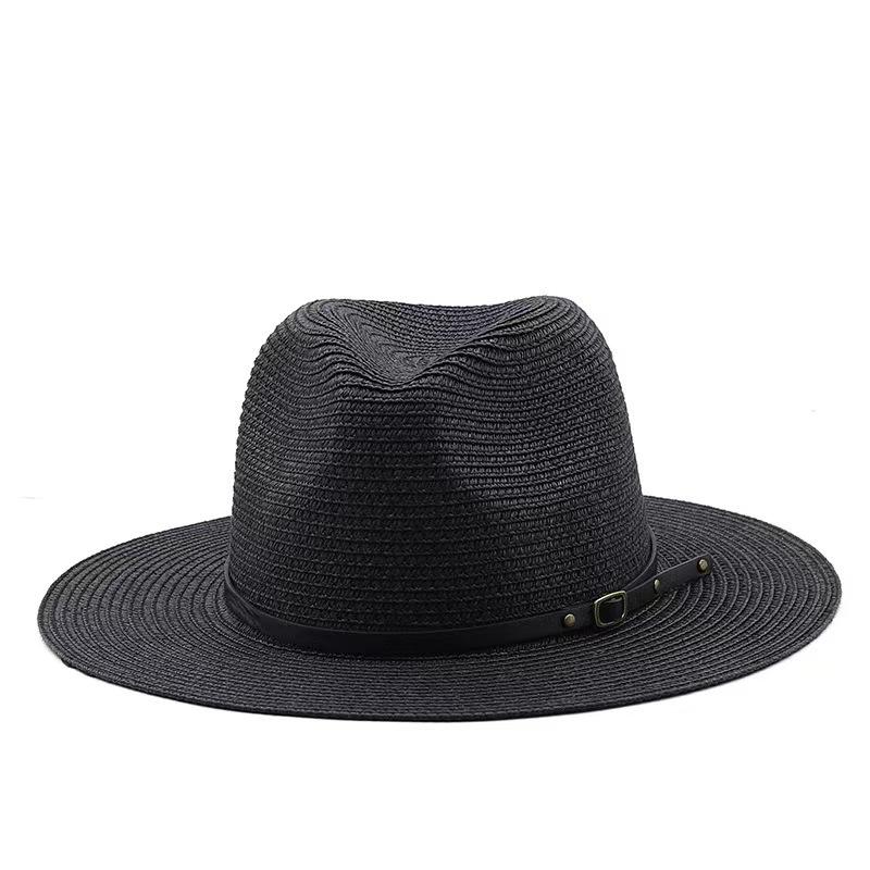 Classic New Women Men Summer Toquilla Straw Sun Hat For Elegant Lady Wide Brim Homburg Fedora Sunbonnet Beach Sunhat Panama Cap