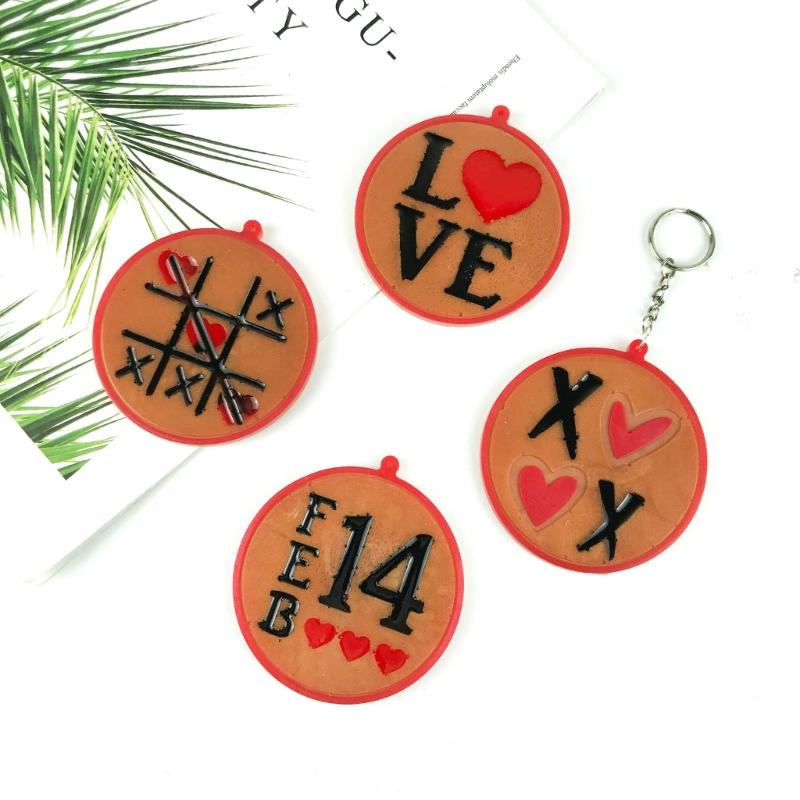 Various Symbols Keychain Silicone Mold with Hole Keyring Pendant Handmade Mold Valentine's Day Birthday Gift Jewelry