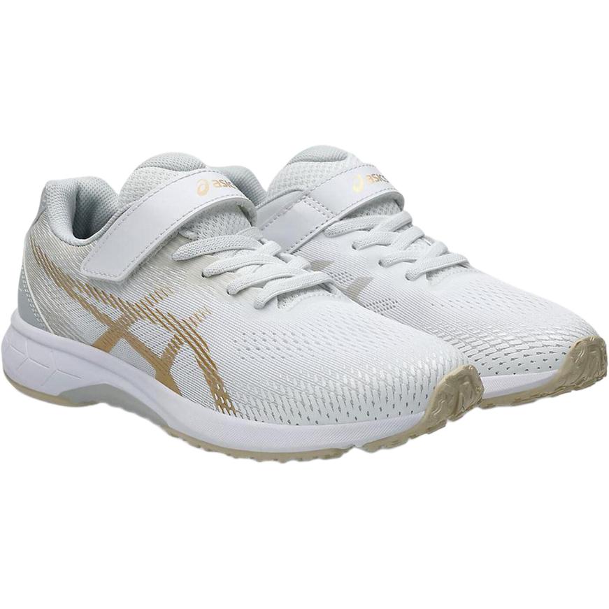 Asics Lazerbeam Lightweight Sweat-Wicking Outdoor Fitness Running Shoes Kids Sneakers White Gold 1154A195-100