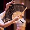Vintage Lace Trim Folding Fan Handheld Dance Fan Exquisite Classic Fan  Artistic Performances