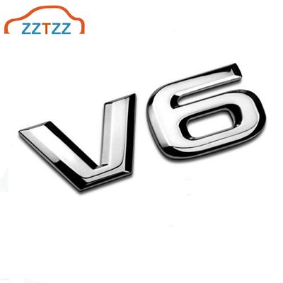 ZZTZZ 3D Metal V6 Engine Display Car Sticker Emblem Badge V6 Emblem 3D Badge Truck Nameplate Sticker Decal Replacement