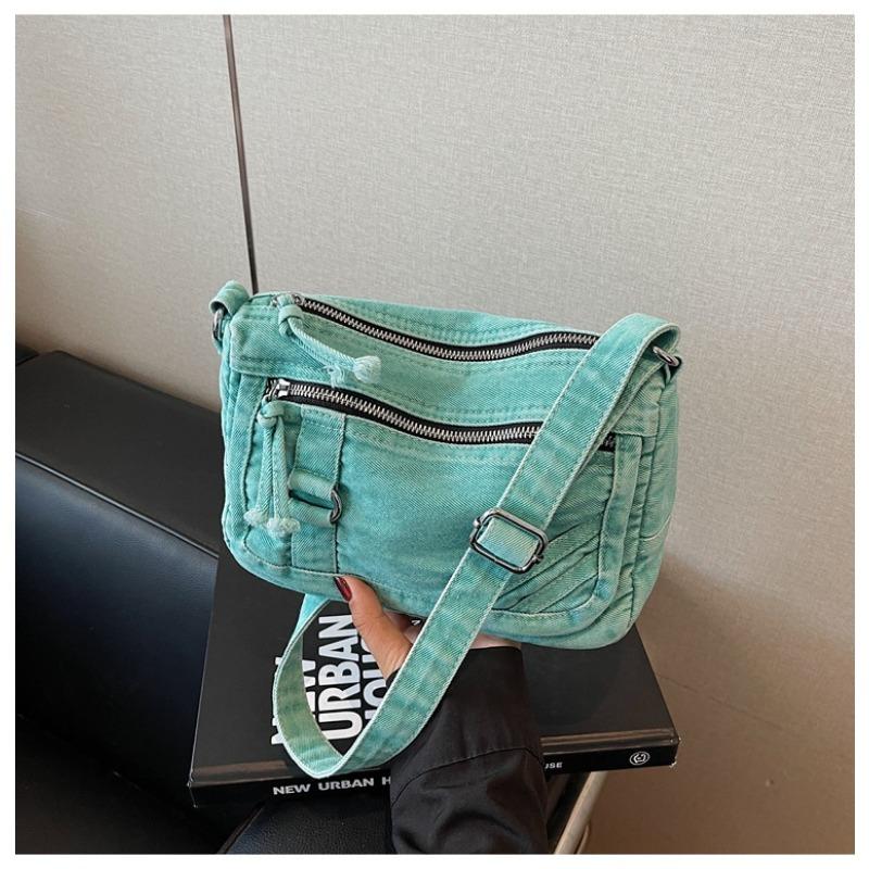 

Модная джинсовая женская сумка-тоут на одно плечо, городская, простая, повседневная, новая, в студенческом стиле, через плечо, маленькая сумка зелёный