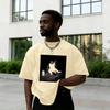 2026 Funny Smoking Cat Meme Tshirt Washed Cotton Trendy Tee Mens Women Hip Hop Print Quality Top Streetwear Oversized Casual